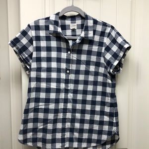 J. Crew Gingham Short Sleeve Top